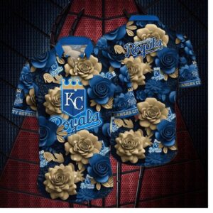 Kansas City Royals Bold Blue Rose Hawaiian Shirt