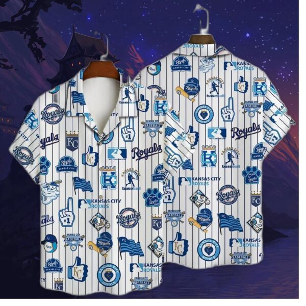 Kansas City Royals Classic Baseball Icons Hawaiian Shirt