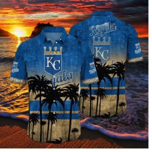 Kansas City Royals Sunset Palms Hawaiian Shirt