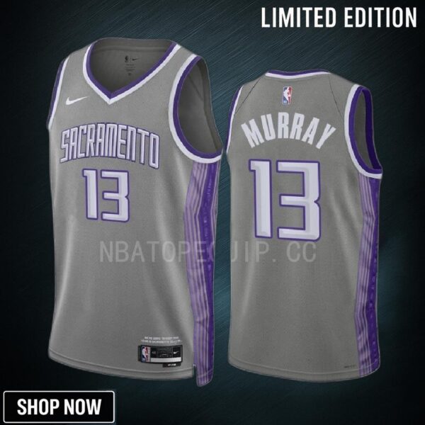 Keegan Murray 13 -23 Sacramento Kings Grey City Edition Jersey Swingman