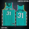 Keita Bates-diop 31 -23 San Antonio Spurs City Edition Jersey Teal