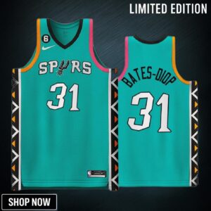 Keita Bates-diop 31 -23 San Antonio Spurs City Edition Jersey Teal