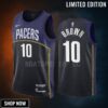Kendall Brown 10 Indiana Pacers -23 City Edition Black Navy Jersey Swingman