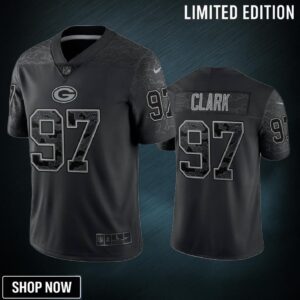 Kenny Clark 97 Green Bay Packers Black Reflective Limited Jersey - Men
