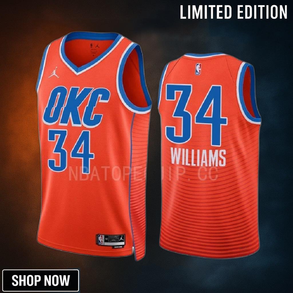 Kenrich Williams 34 Oklahoma City Thunder Orange Men Jersey -23 Statement Edition Swingman