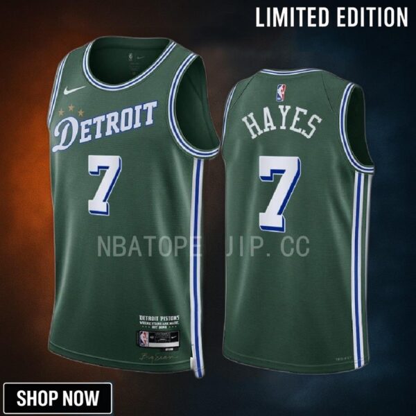 Killian Hayes 7 -23 Detroit Pistons Green City Edition Jersey Swingman