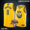Klay Thompson Golden State Warriors Finals Jersey Gold 11 Diamond Badge Dub