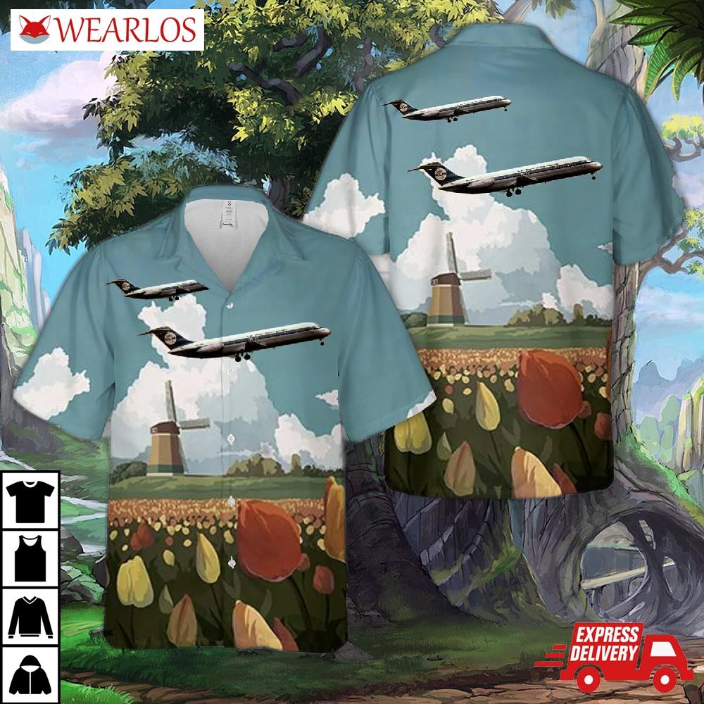 Klm Royal Dutch Airlines Douglas Dc-9-32 Hawaiian Shirt