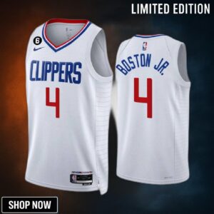 La Clippers Brandon Boston Jr. 4 -23 Association Edition White Jersey Swingman