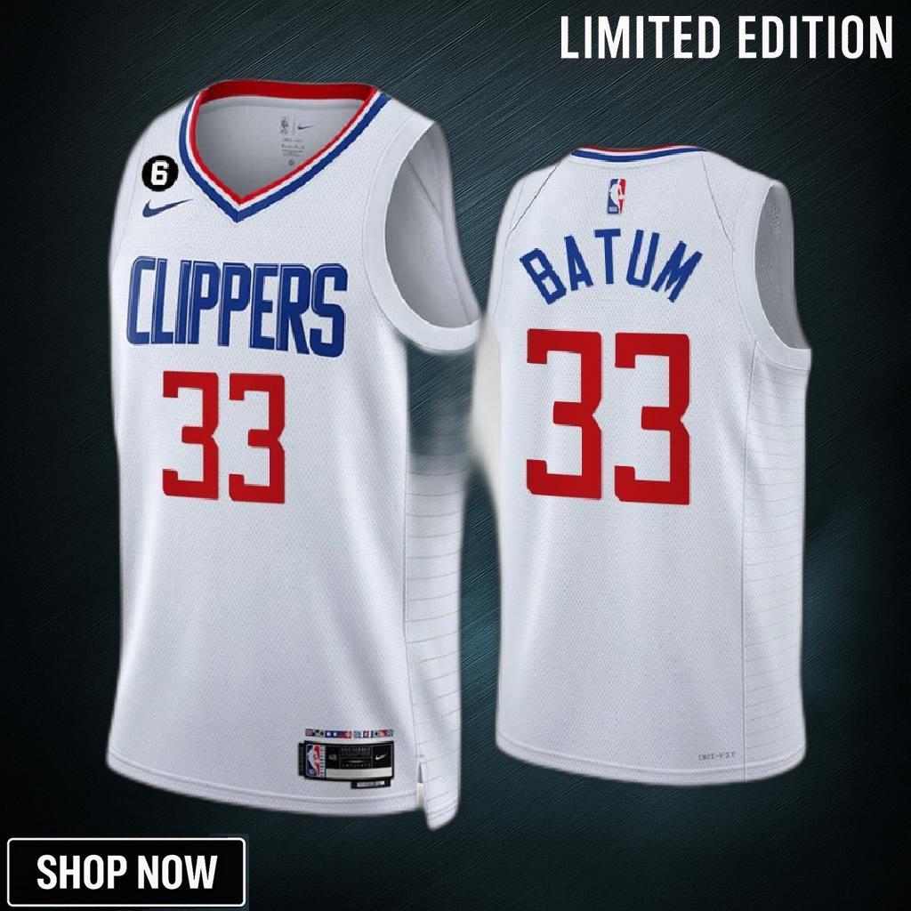 La Clippers Nicolas Batum 33 -23 Association Edition White Jersey Swingman