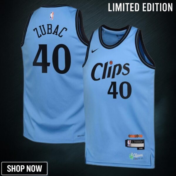 La Clippers Nike City Edition Swingman Jersey - Blue Ivica Zubac Youth