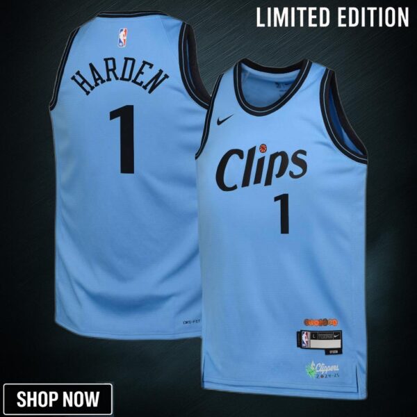 La Clippers Nike City Edition Swingman Jersey - Blue James Harden Youth