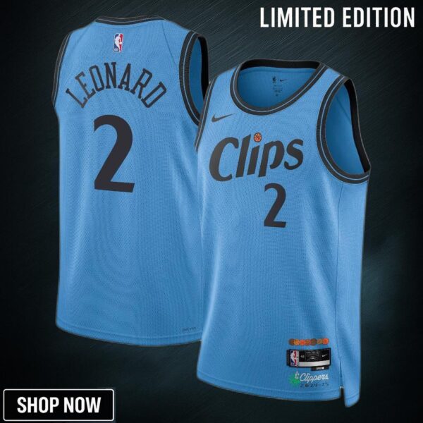 La Clippers Nike City Edition Swingman Jersey - Blue Kawhi Leonard Unisex