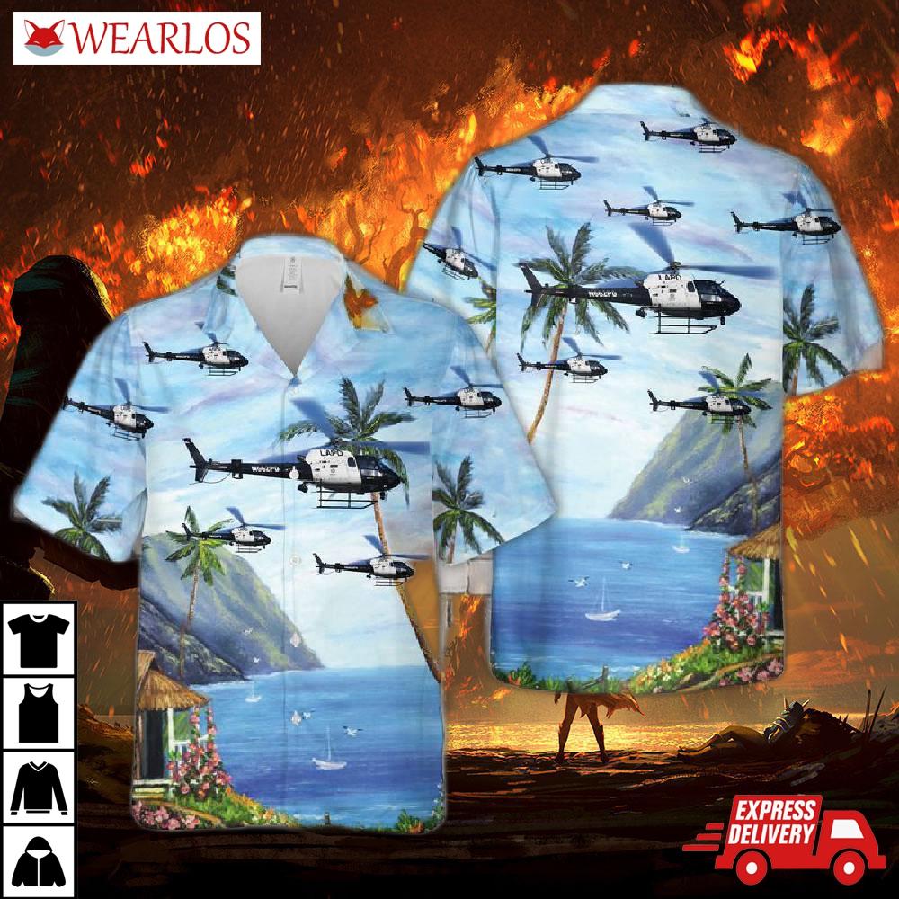 Ladp N662pd Helicopter Hawaiian Shirt