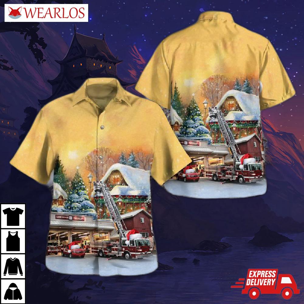 Lake George, New York, George Volunteer Fire Department Christmas Hawaiian Shirt