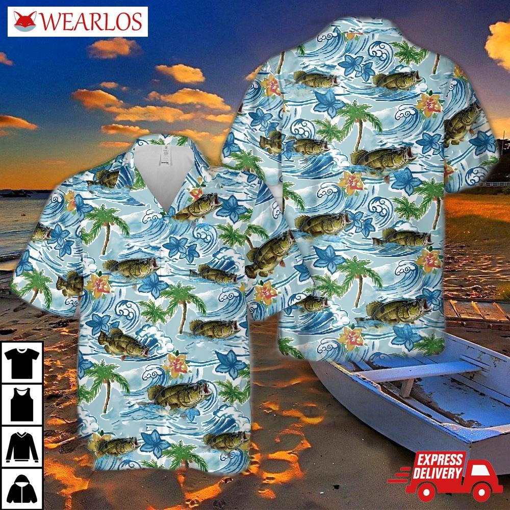 Large Mouth Bass On The Lake Hawaiian Shirt