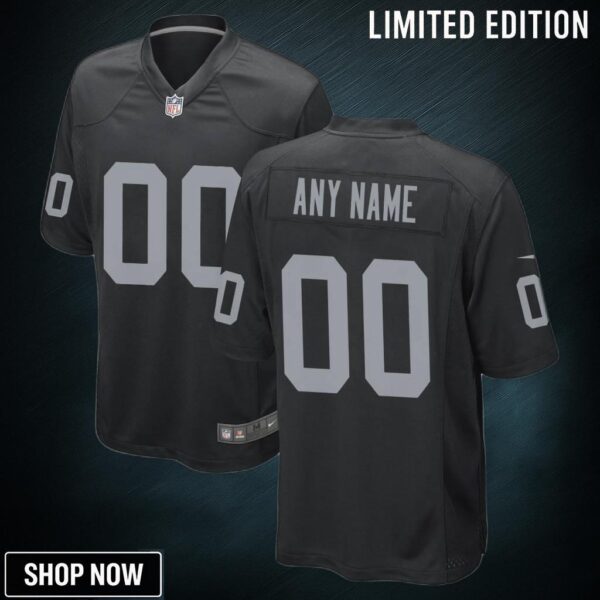 Las Vegas Raiders Custom Game Jersey - Black Jerseys Nfl