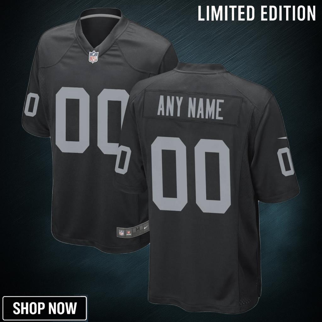 Las Vegas Raiders Custom Game Jersey - Black Jerseys Nfl