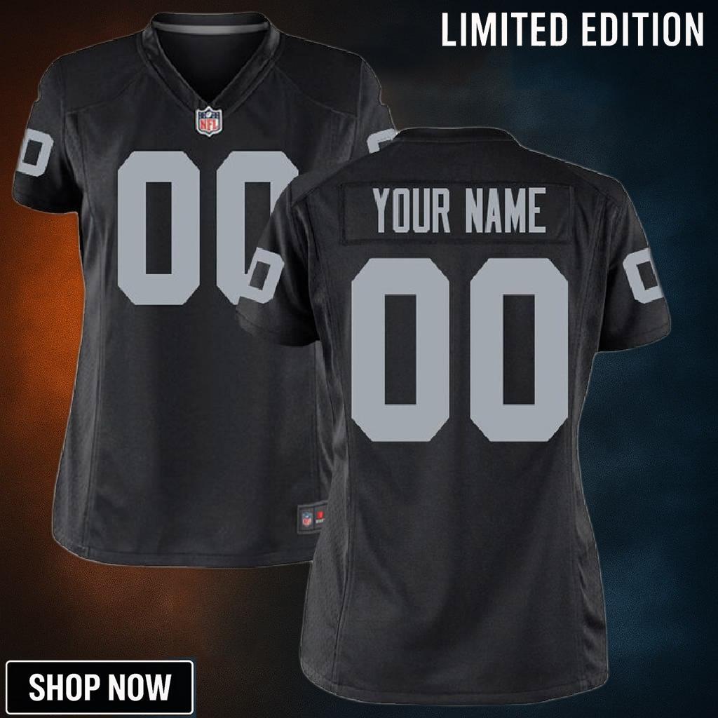 Las Vegas Raiders Nike Womens Custom Game Jersey - Black