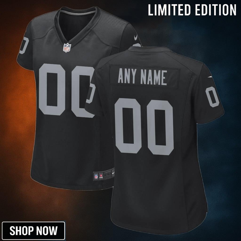 Las Vegas Raiders Womens Custom Game Jersey - Black Jerseys Nfl