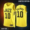 Leandro Bolmaro 10 -23 Utah Jazz Yellow Icon Edition Jersey