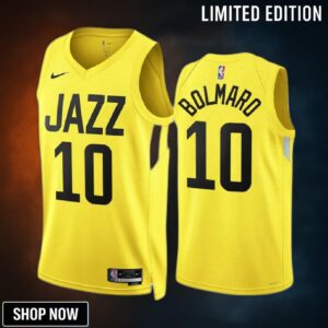 Leandro Bolmaro 10 -23 Utah Jazz Yellow Icon Edition Jersey