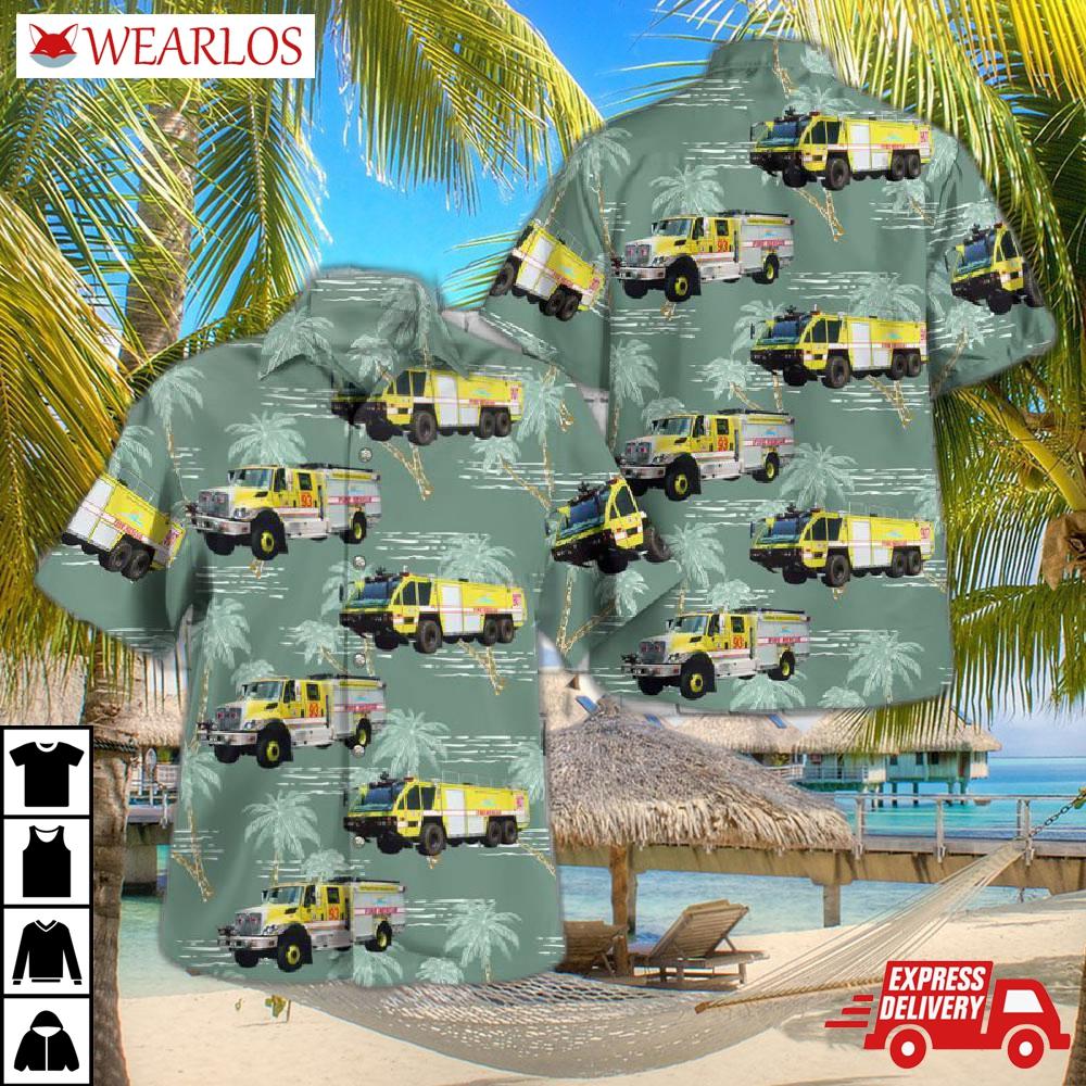 Lee County Florida Southwest International Airport Fire Department Christmas Hawaiian Shirt