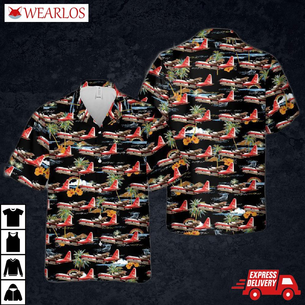 Lockheed Hc-130h Hercules Wildfires In Southern California Hawaiian Shirt