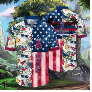 Los Angeles Angels Stars & Palms Hawaiian Shirt