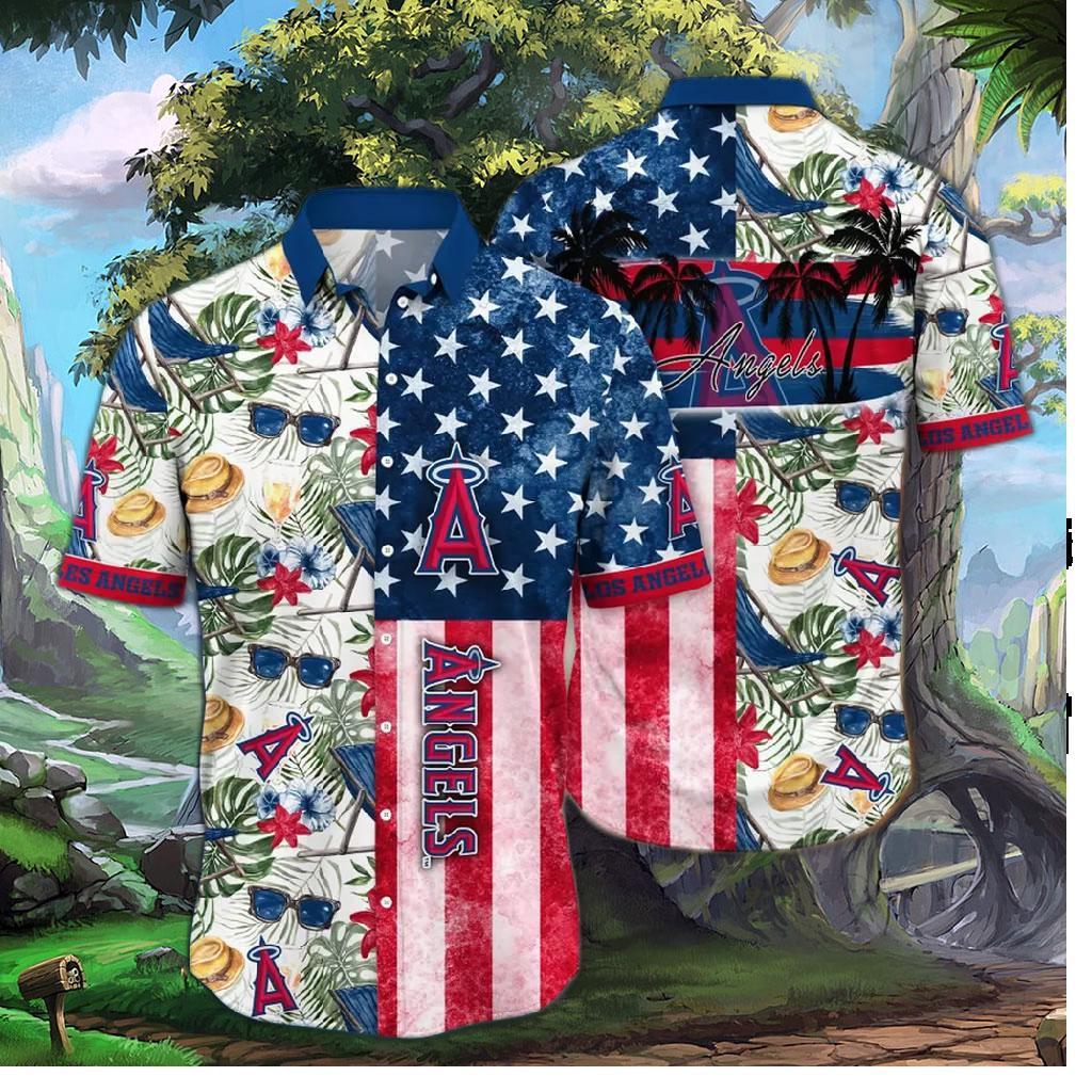 Los Angeles Angels Stars & Palms Hawaiian Shirt