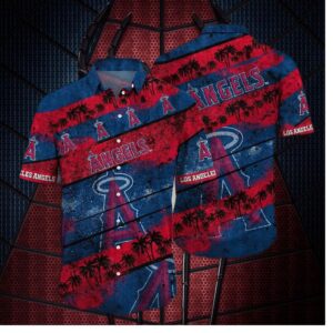 Los Angeles Angels Sunset Stripes Hawaiian Shirt