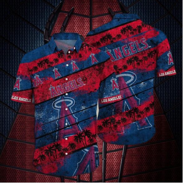 Los Angeles Angels Sunset Stripes Hawaiian Shirt