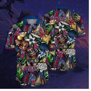 Los Angeles Angels Tiki Volcano Hawaiian Shirt
