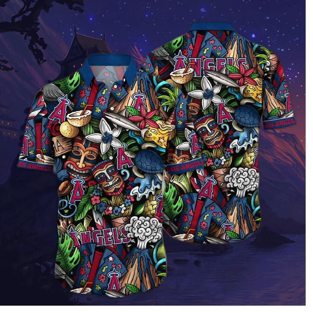 Los Angeles Angels Tiki Volcano Hawaiian Shirt