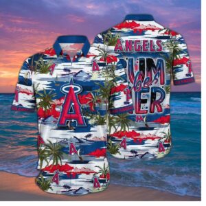 Los Angeles Angels Tropical Sunset Hawaiian Shirt