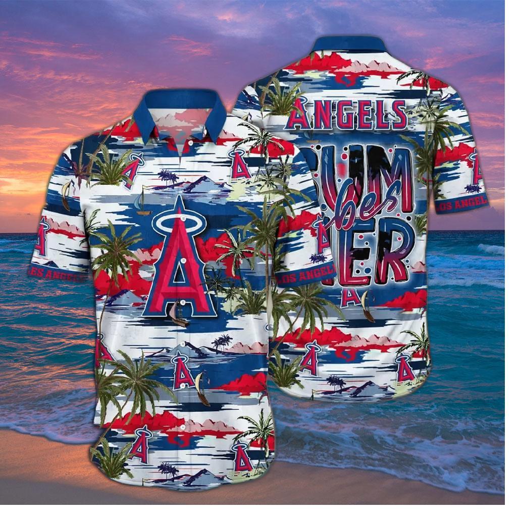 Los Angeles Angels Tropical Sunset Hawaiian Shirt