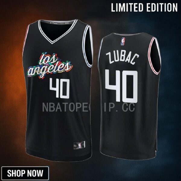 Los Angeles Clippers Ivica Zubac 40 City Edition Jersey -23 Fastbreak Black