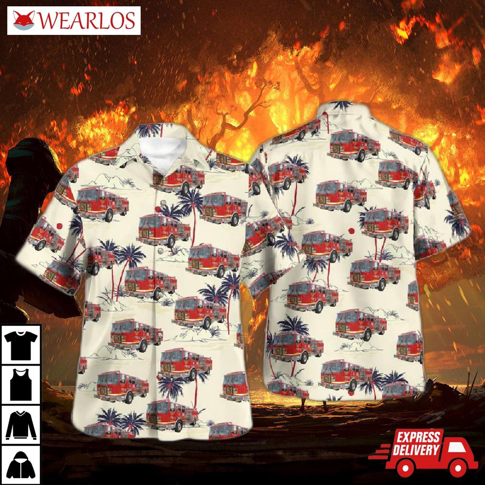Los Angeles County, California, County Fire Department Station 81 Hawaiian Shirt