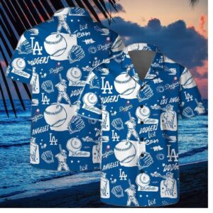 Los Angeles Dodgers Baseball Doodle Hawaiian Shirt