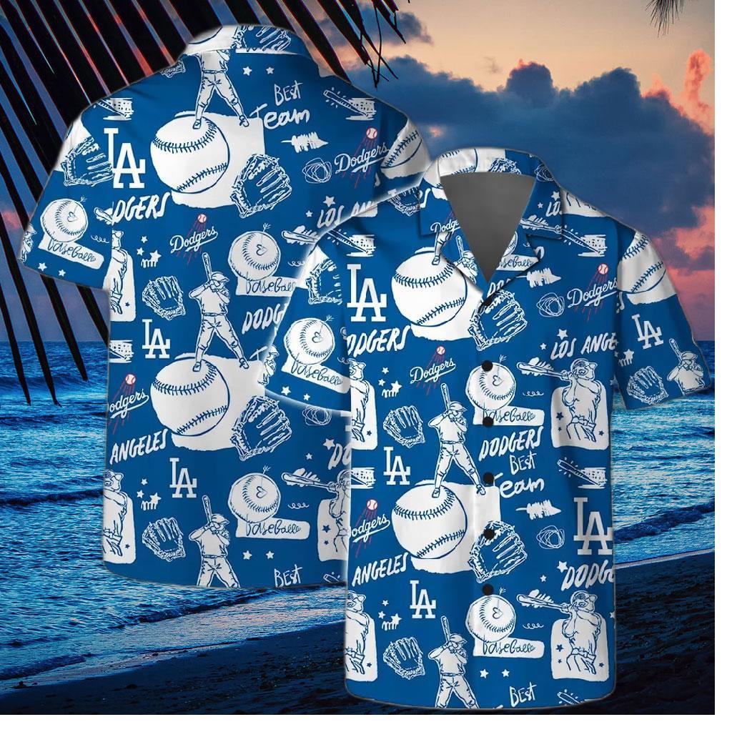 Los Angeles Dodgers Baseball Doodle Hawaiian Shirt
