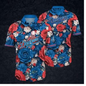 Los Angeles Dodgers Bold Bloom Hawaiian Shirt