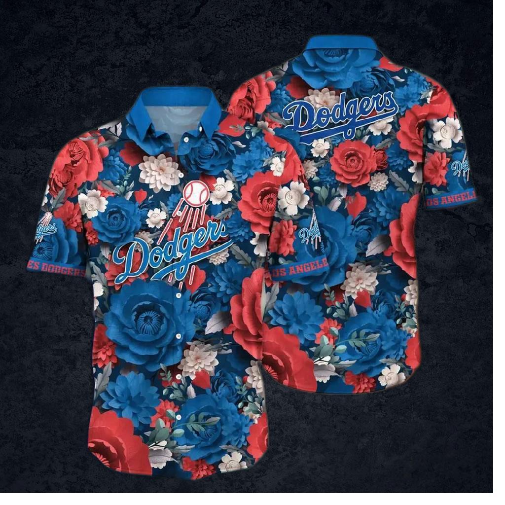 Los Angeles Dodgers Bold Bloom Hawaiian Shirt