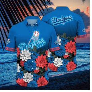 Los Angeles Dodgers Bold Floral Hawaiian Shirt