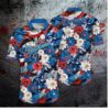 Los Angeles Dodgers Floral Americana Hawaiian Shirt