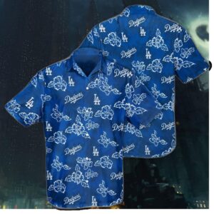 Los Angeles Dodgers Island Leaves Hawaiian Shirt