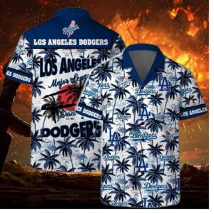 Los Angeles Dodgers Major League Baseball Palms Hawaiian Shirt