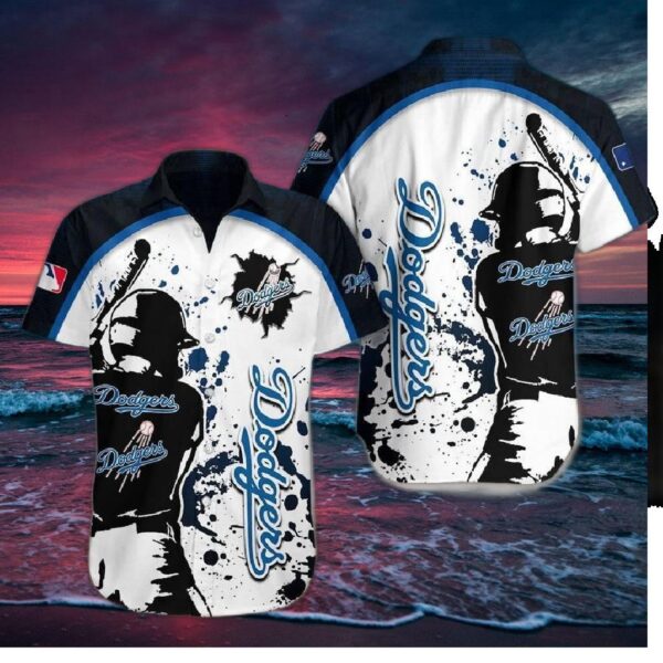 Los Angeles Dodgers Splatter Baseball Hawaiian Shirt