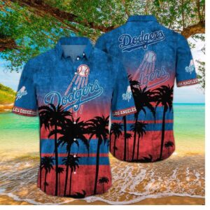 Los Angeles Dodgers Sunset Palms Hawaiian Shirt