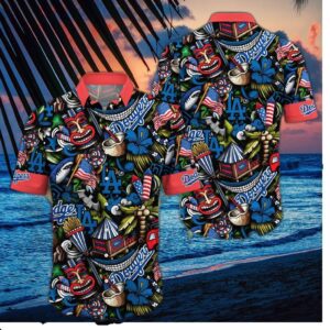 Los Angeles Dodgers Tiki Celebration Hawaiian Shirt