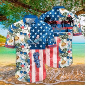 Los Angeles Dodgers Tropical Stars & Stripes Hawaiian Shirt